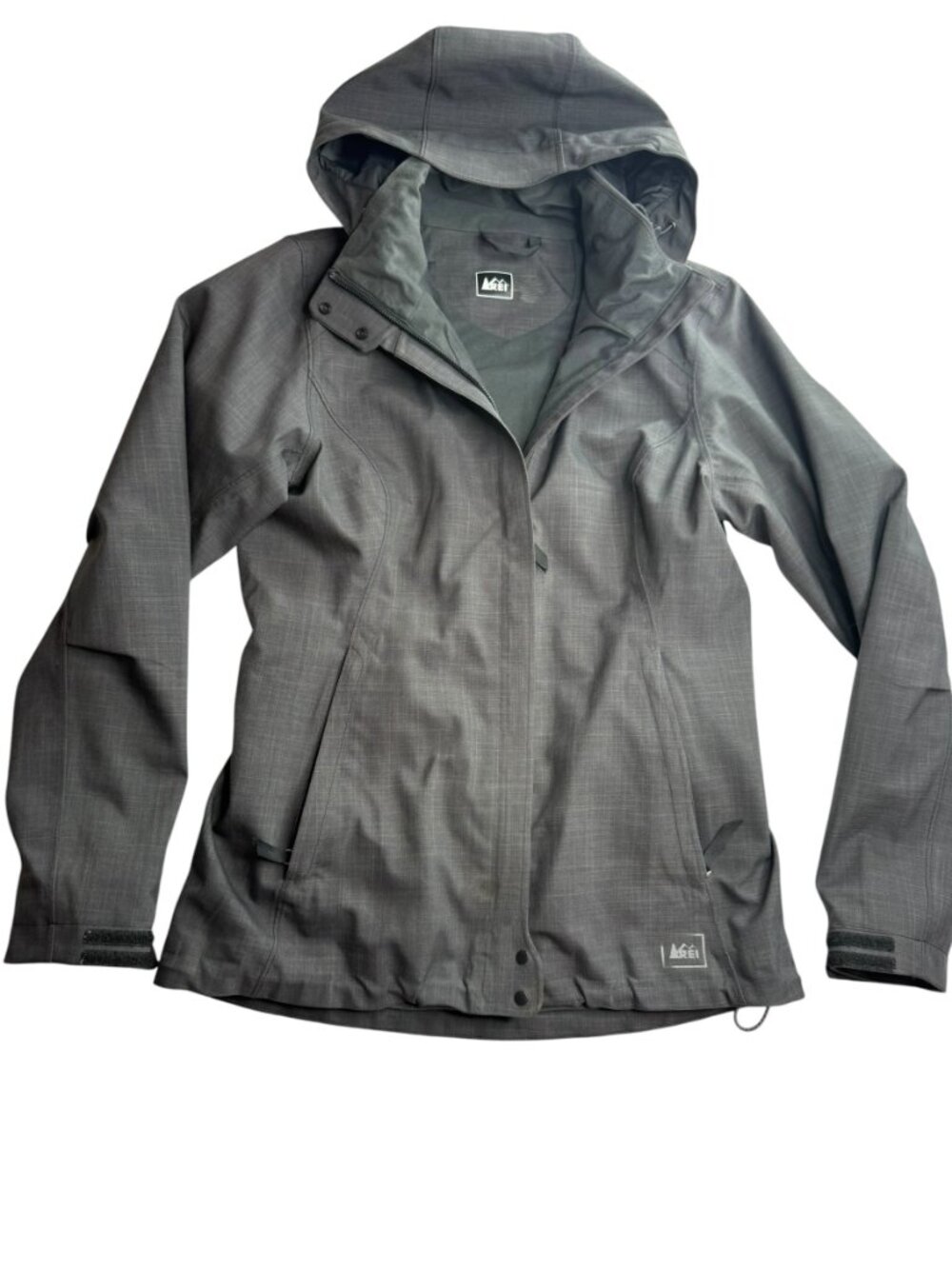 REI Coat Hooded Rain Jacket.  Removable Hood. Size Women's XS